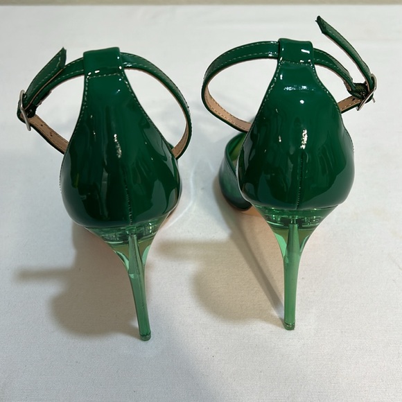 STEVE MADDEN ALESSI POINTED 4” HEELS ANKLE STRAPPED GREEN Sz 9 - Picture 4 of 11